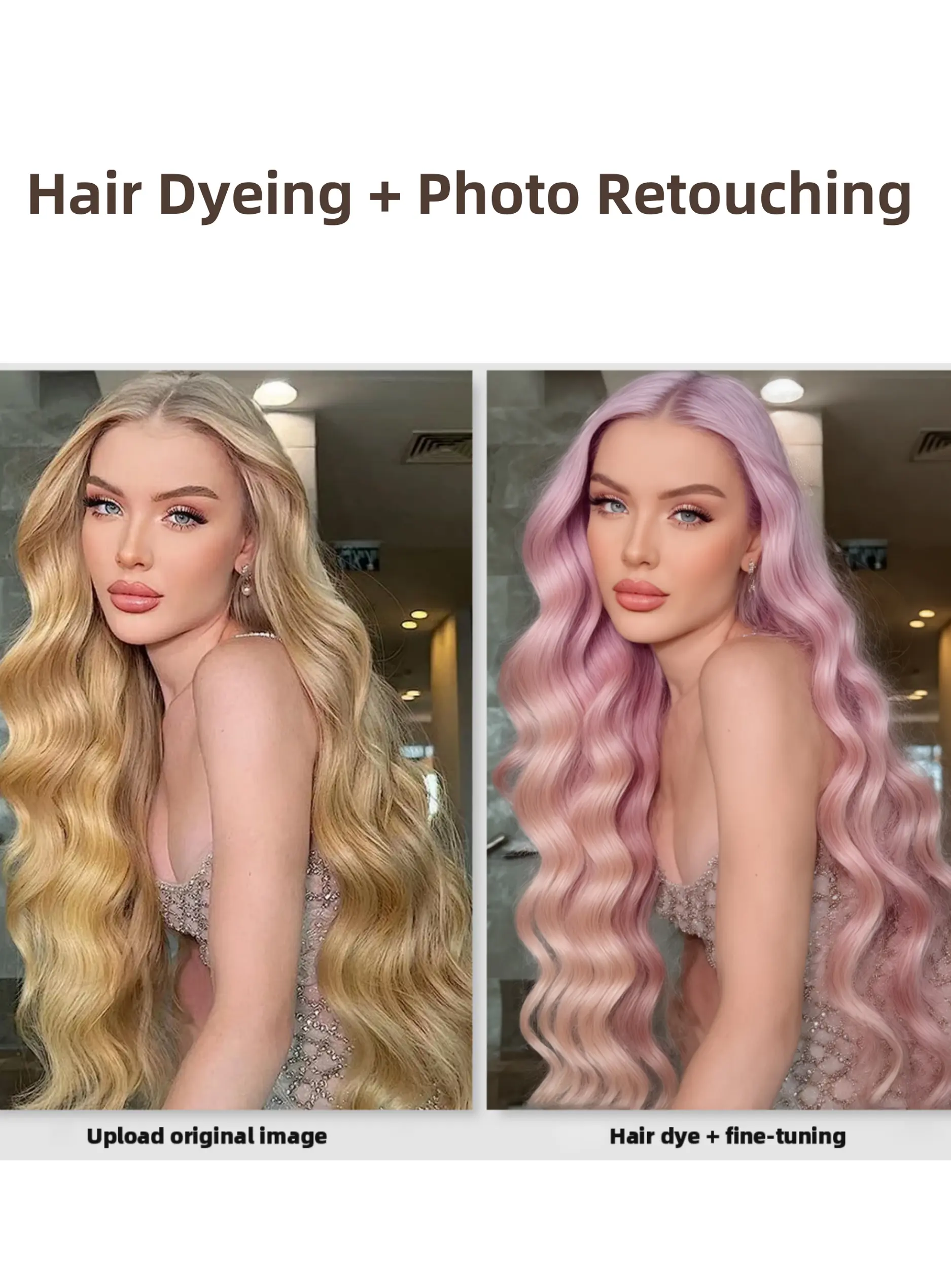 Hair dyeing + photo retouching