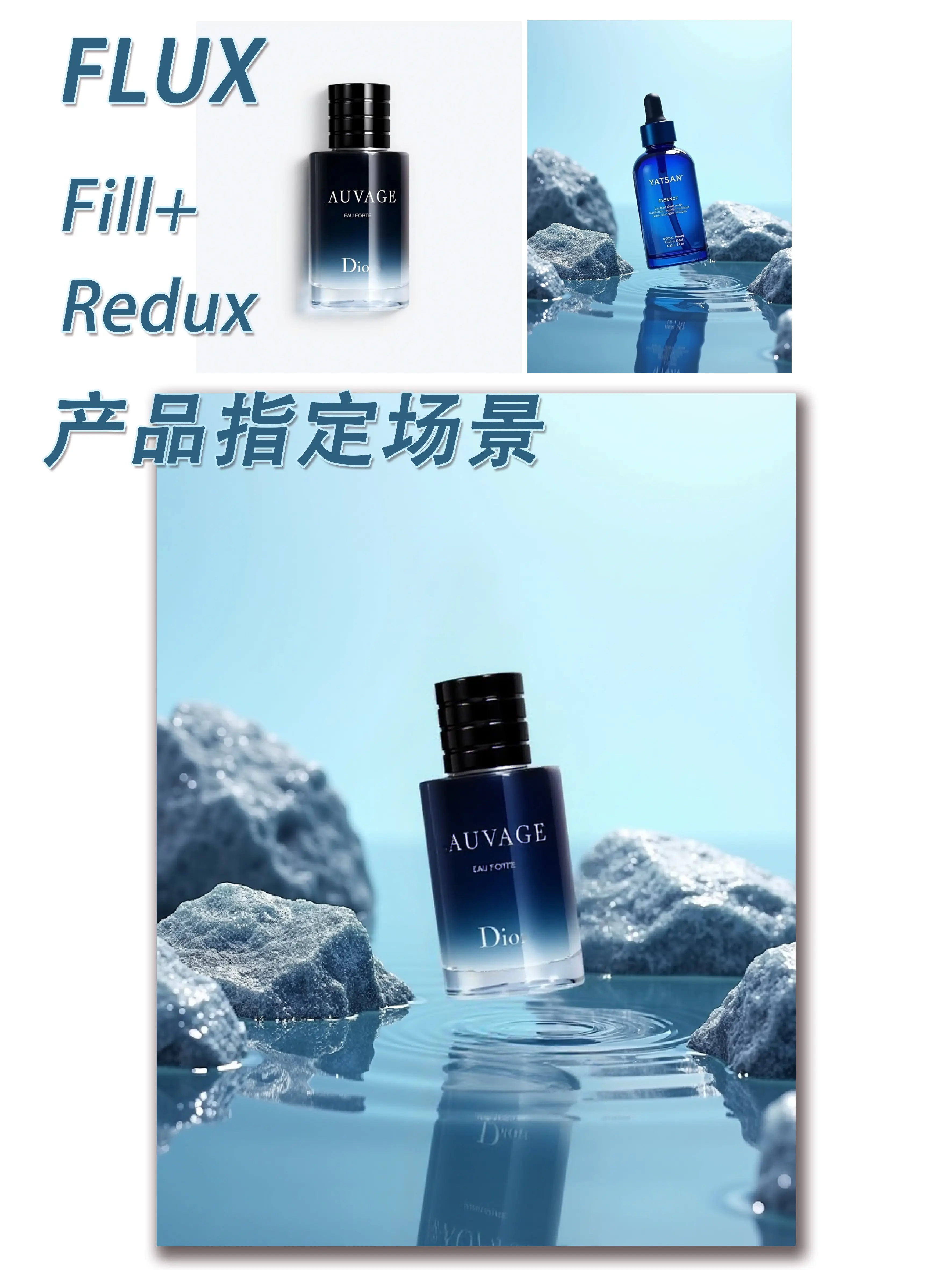 FLUX. E-commerce product designated scene background workflow