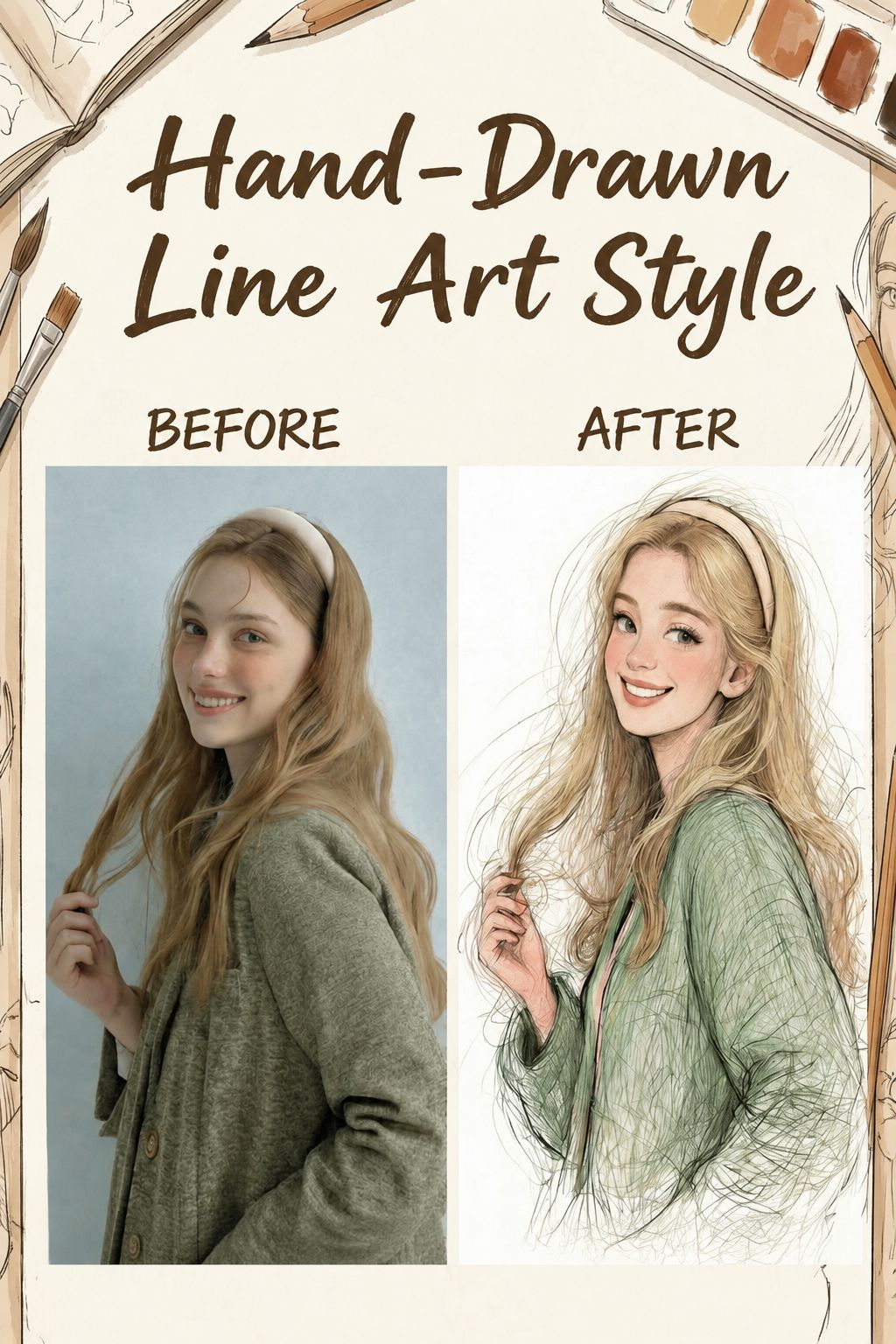 Hand-drawn line style