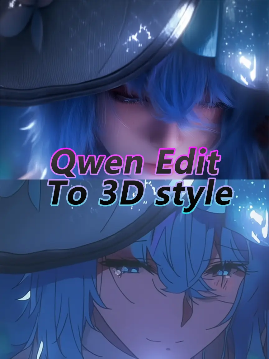 Qwen Edit_Convert image to 3D rendering style