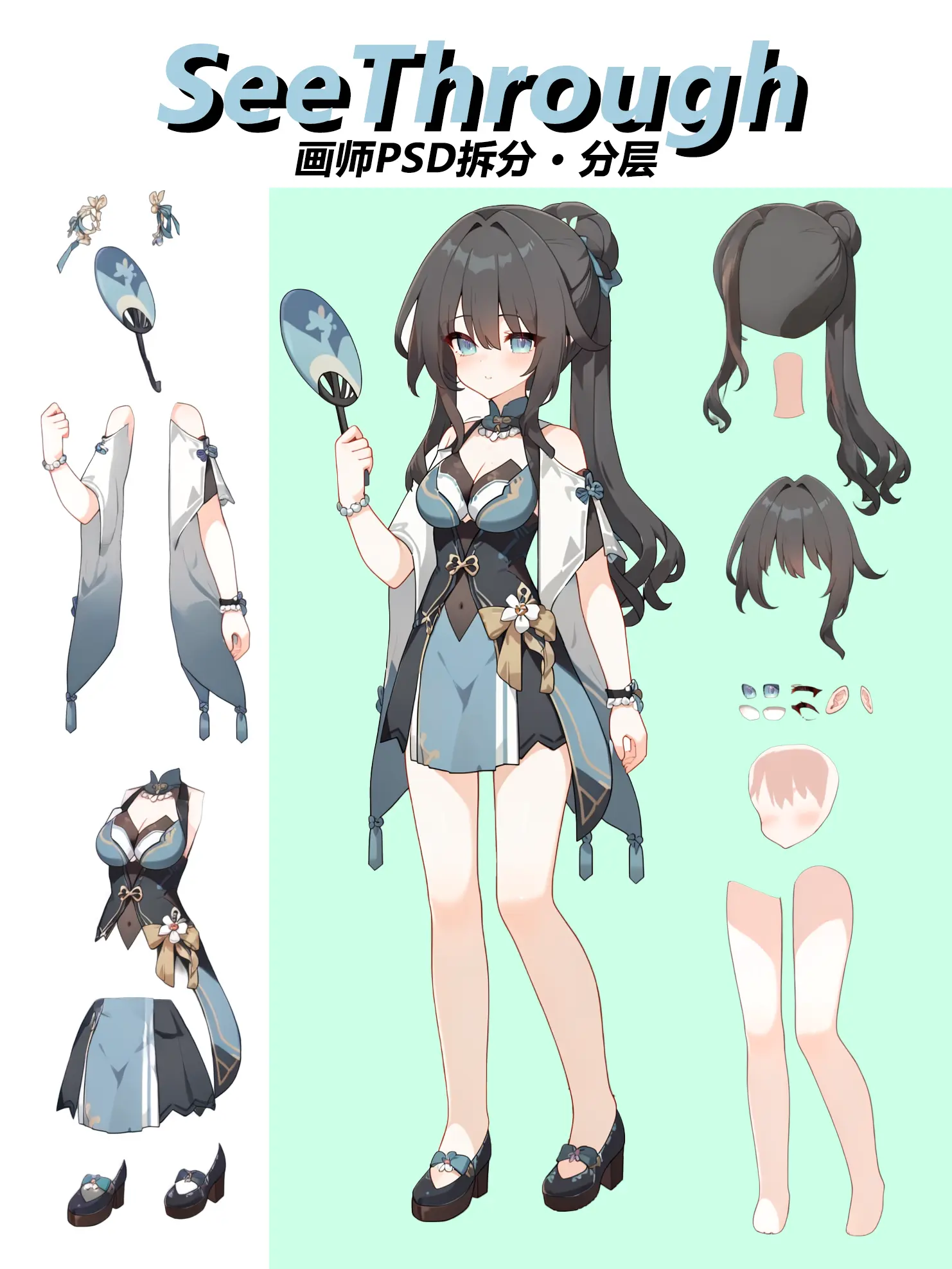SeeThrough_Anime PSD layered, image splitting live2D | animation | game