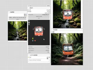 3D model background combined with real-time rendering