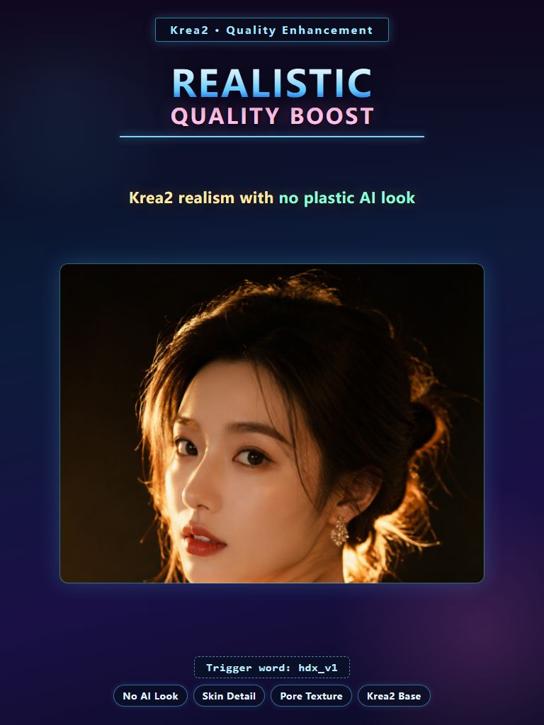 Krea2 Realistic Quality Enhancer LoRA - No AI Look