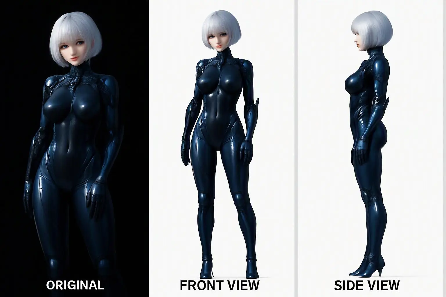 Qwen_Edit_2511 One-click three-view of character (supports anime and realistic styles)