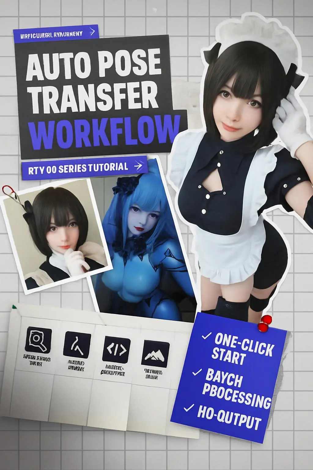 Fully automated human pose transfer