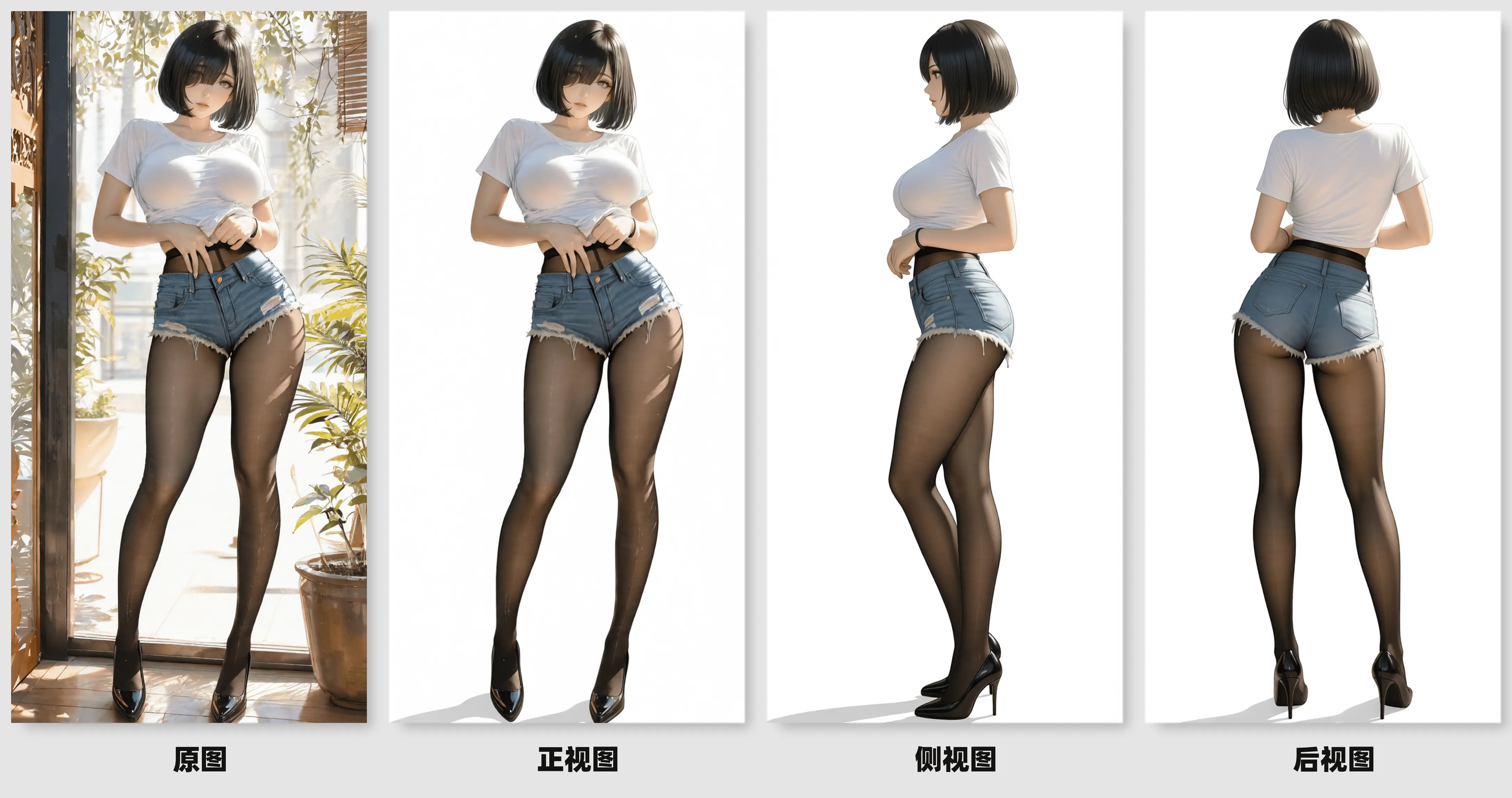 Qwen_Edit_2511 One-click Three-view of Characters V2 (Supports Anime and Realistic)