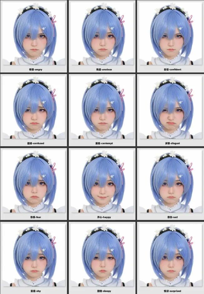 Realistic & anime characters one-click 12 expressions & individual expression switching generation qwem_edit_2511