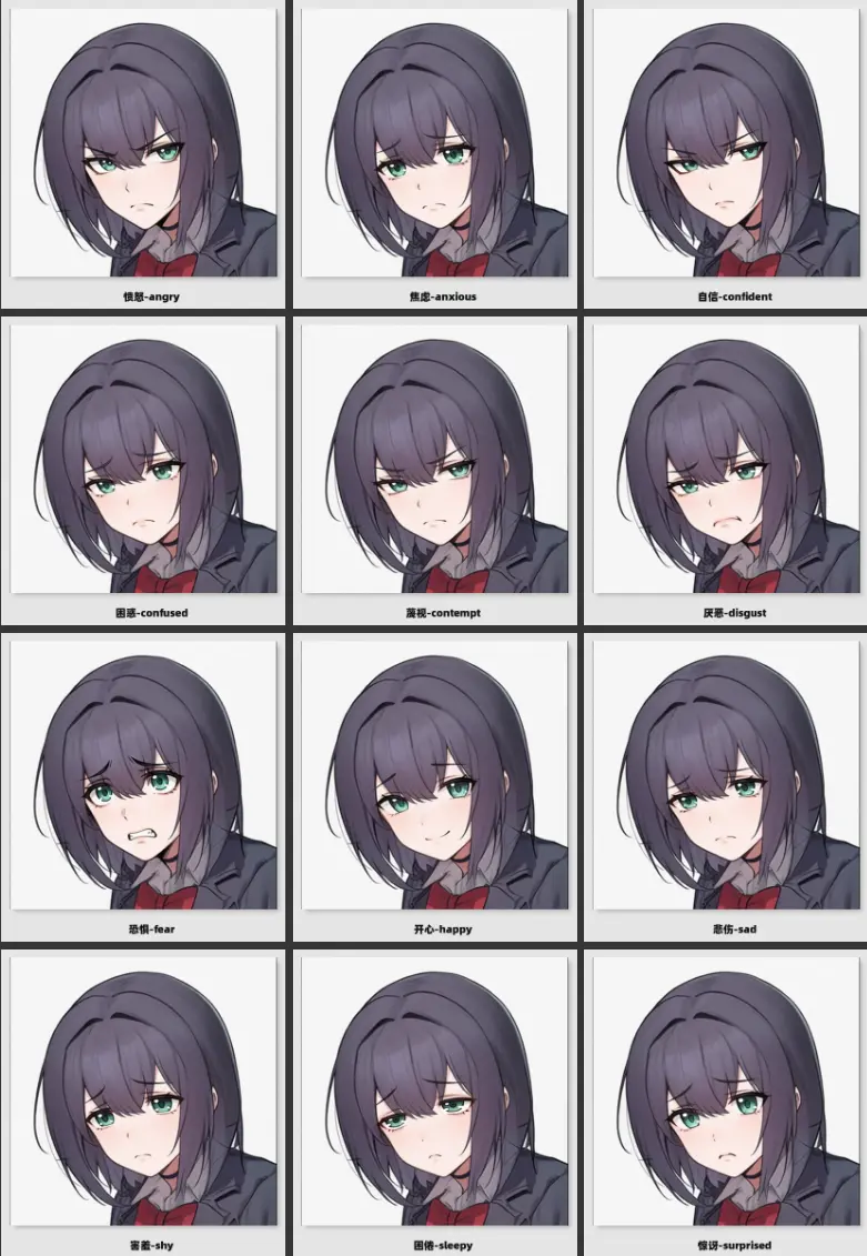 Realistic & anime characters one-click 12 expressions & individual expression switching generation qwem_edit_2511