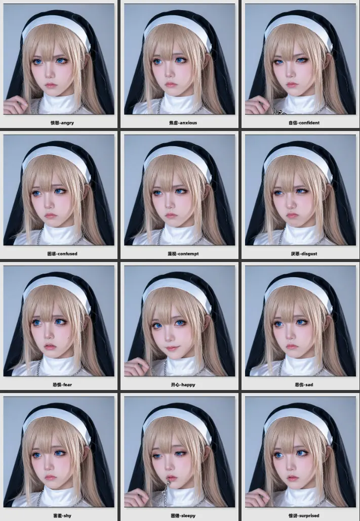 Realistic & anime characters one-click 12 expressions & individual expression switching generation qwem_edit_2511