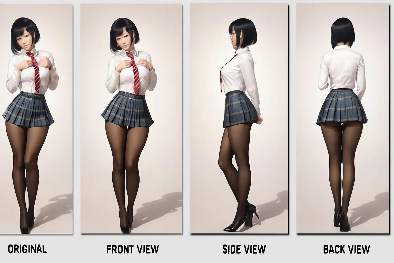 Qwen_Edit_2511 One-click three-view of character (supports anime and realistic styles)
