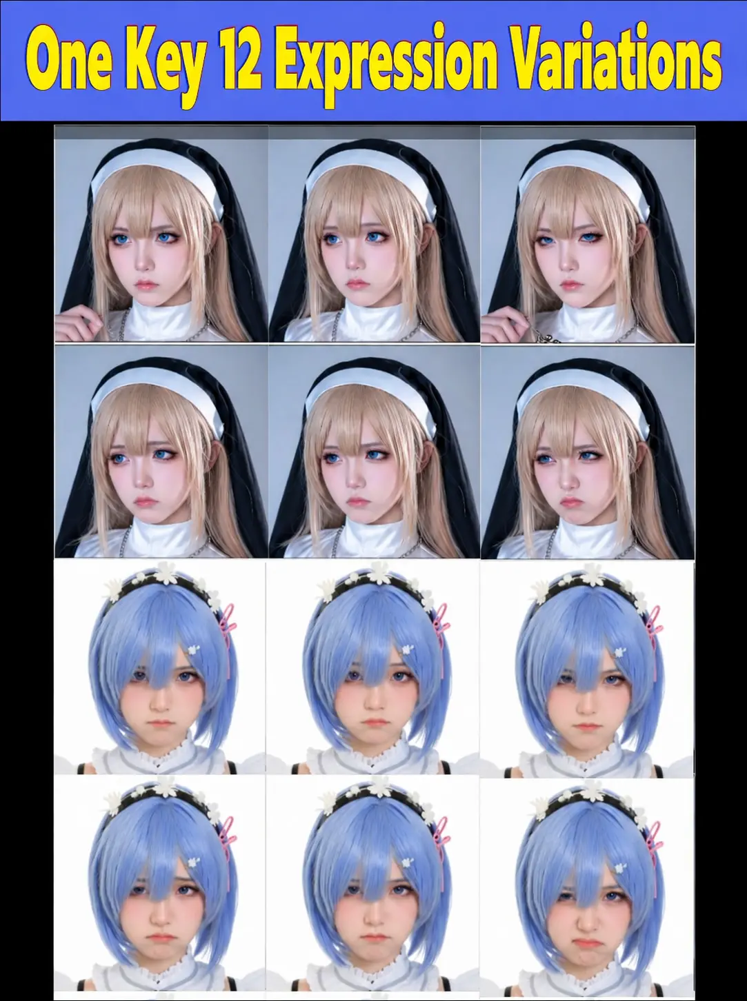 Realistic & anime characters one-click 12 expressions & individual expression switching generation qwem_edit_2511