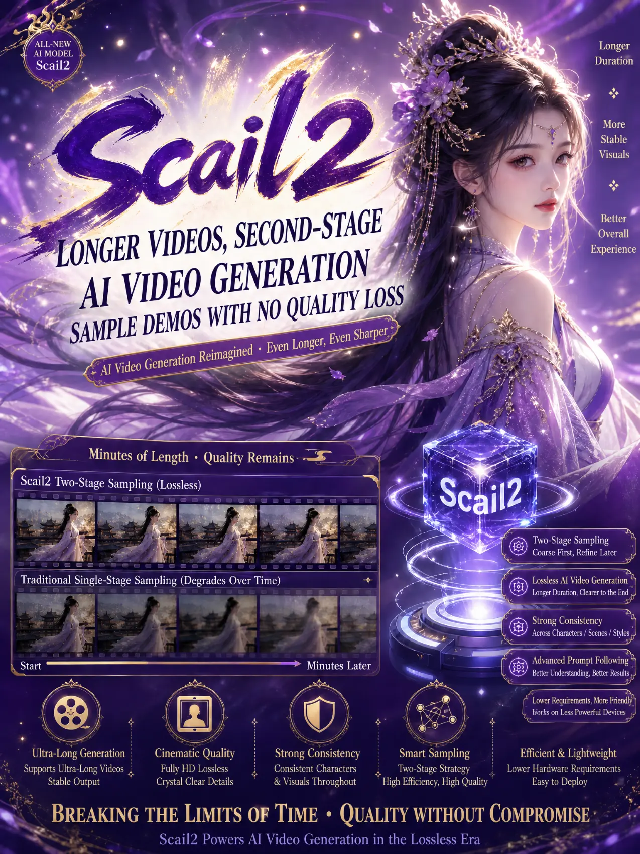 Scail2 Ultra-long Video Two-stage Sampling Non-degradation Example Stream