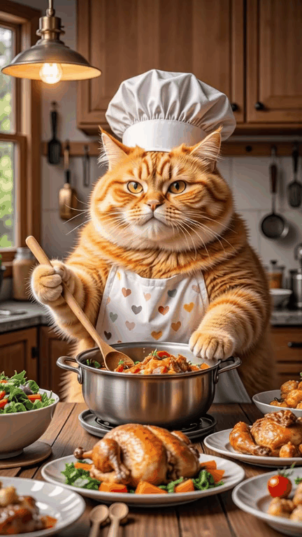 【Cat cooking TikTok video】wan2.1 image-generated video