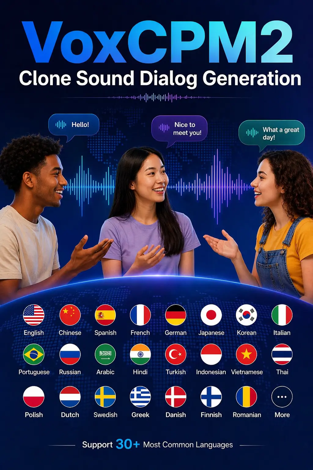 VoxCPM2 Clone Sound Dialog Generation