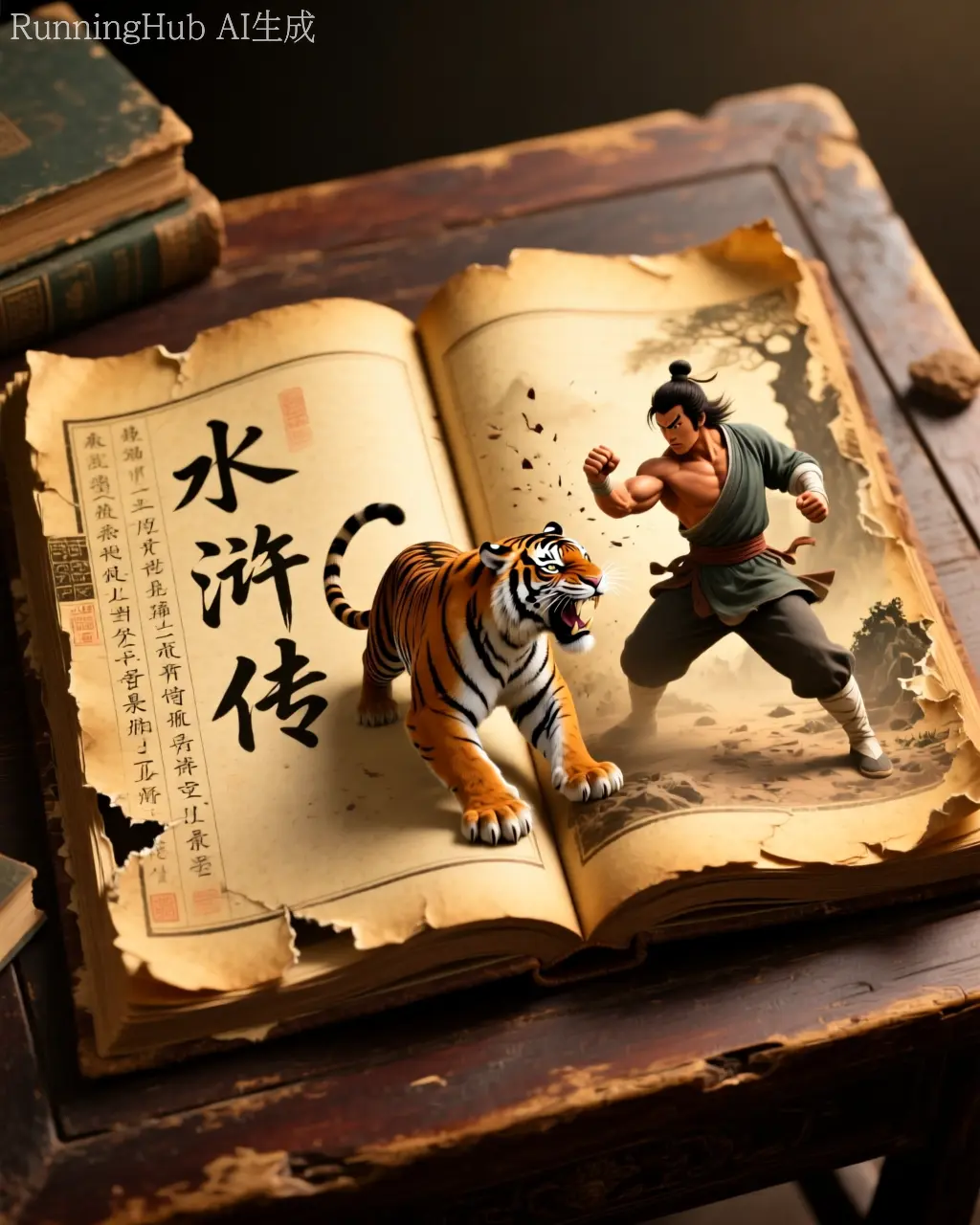 Qwen_Edit_2509 3D illustrations in ancient books