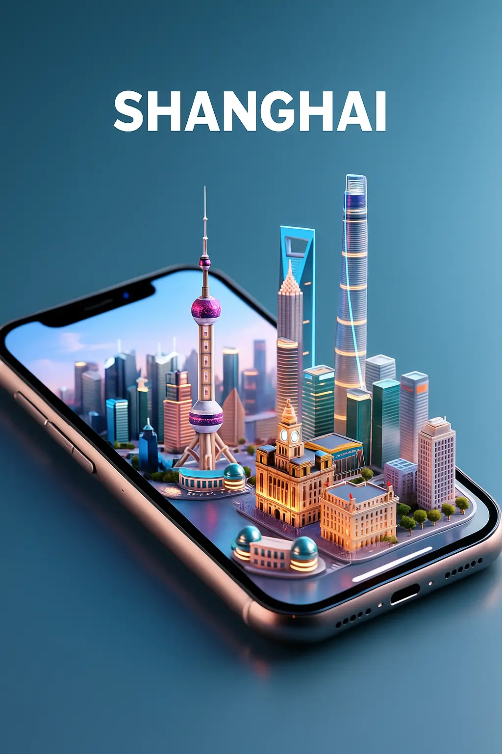 Qwen_Edit_2509 3D cities on the phone
