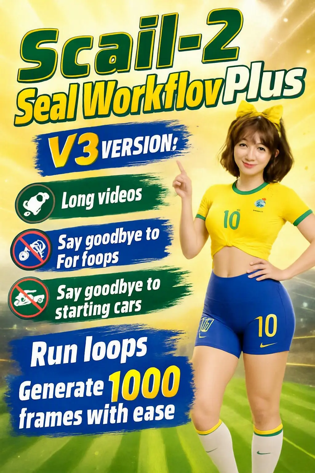 【Action Transfer】Scail 2 Advanced Workflow Plus V4 Edition【Long Video Multiple Image References Action Transfer Background Replacement】
