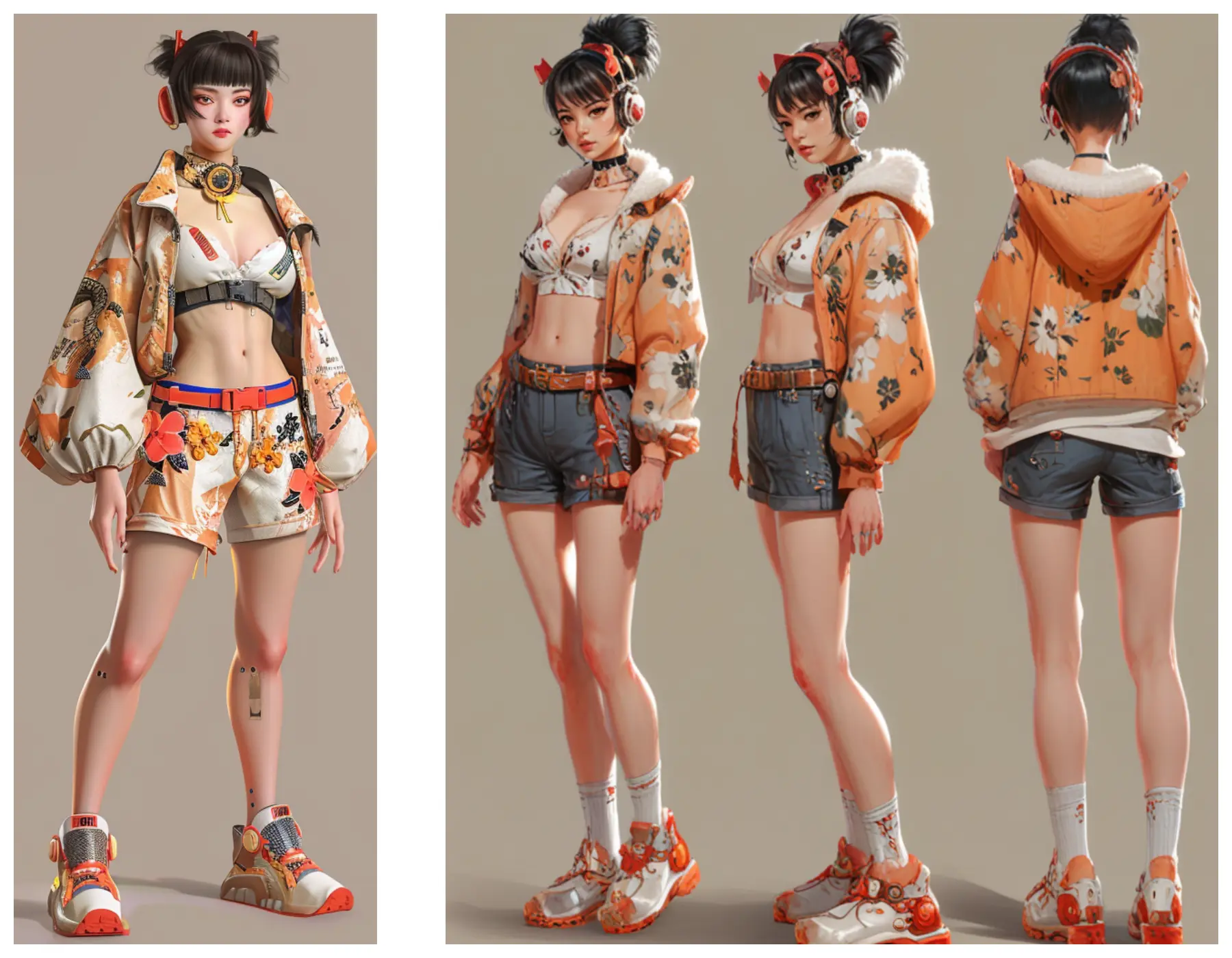 Multi-view of characters