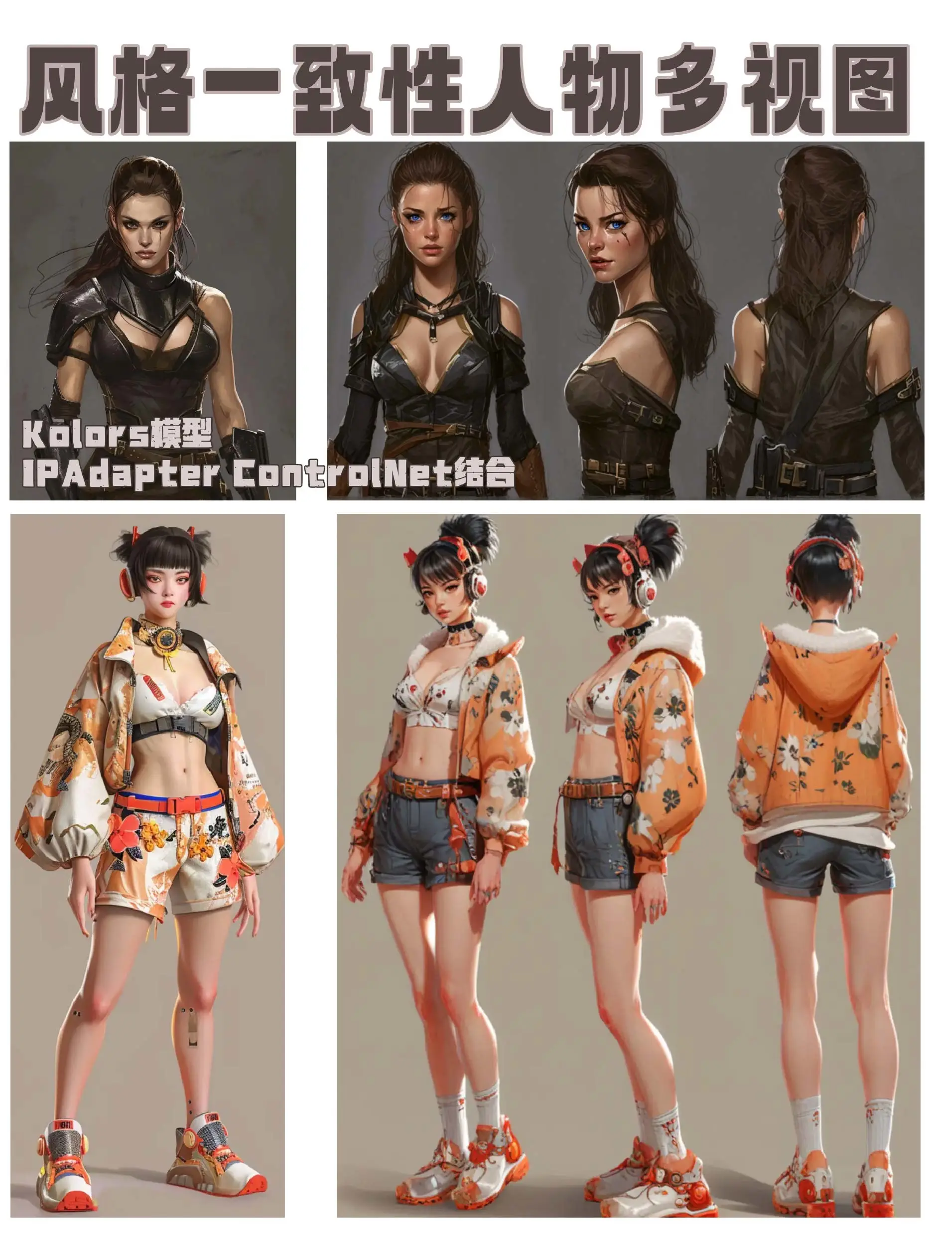 Multi-view of characters