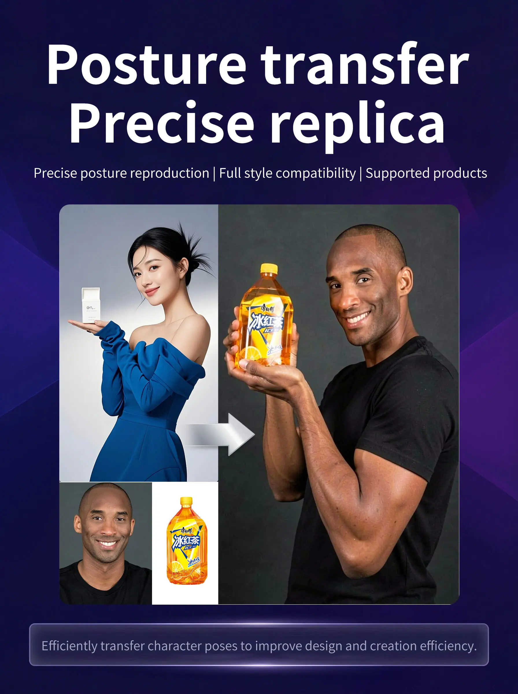 Pose transfer rapid version, precise transfer, supports product flux 2 klein