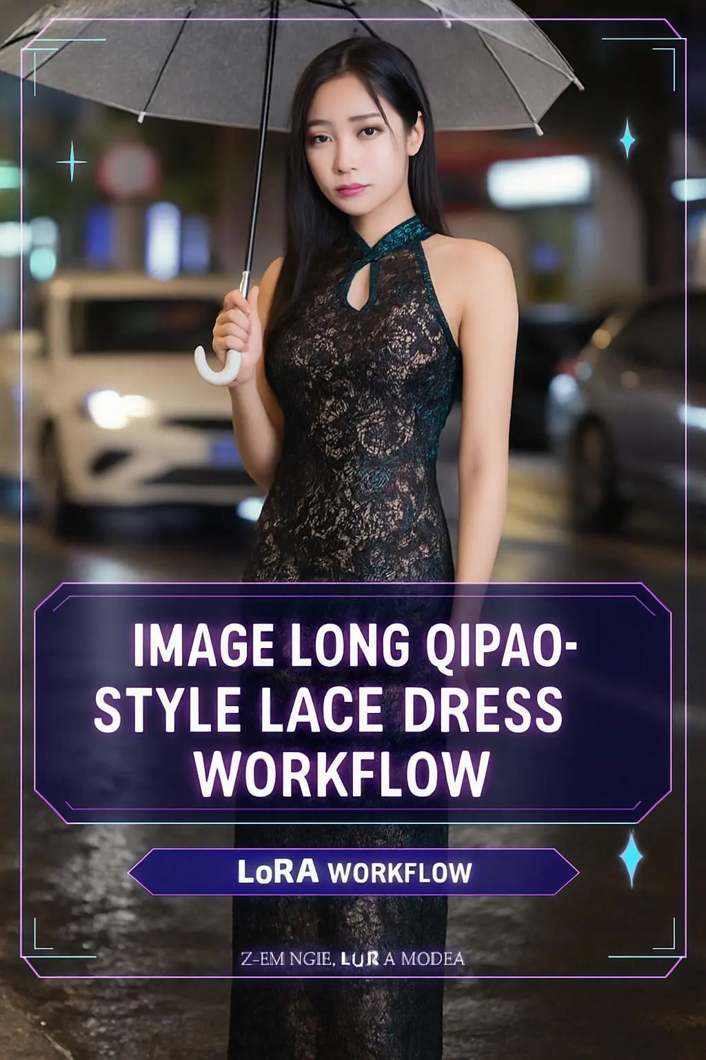 Tutu's Long Qipao Lace Dress workflow