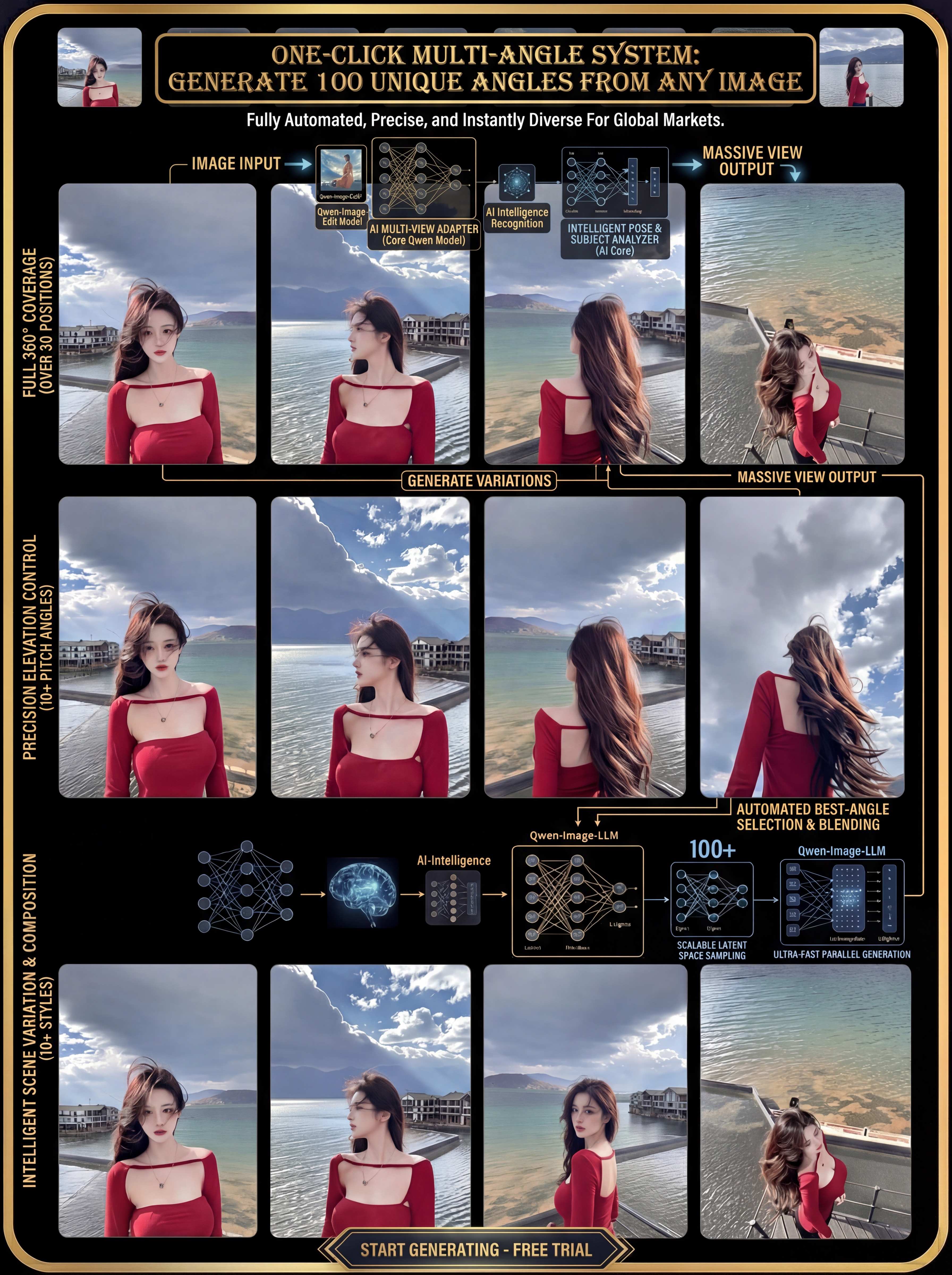Strongly recommended! AI comic Thirty minutes to produce 100 images from different angles (Fully automatic image output ZIP compressed package)