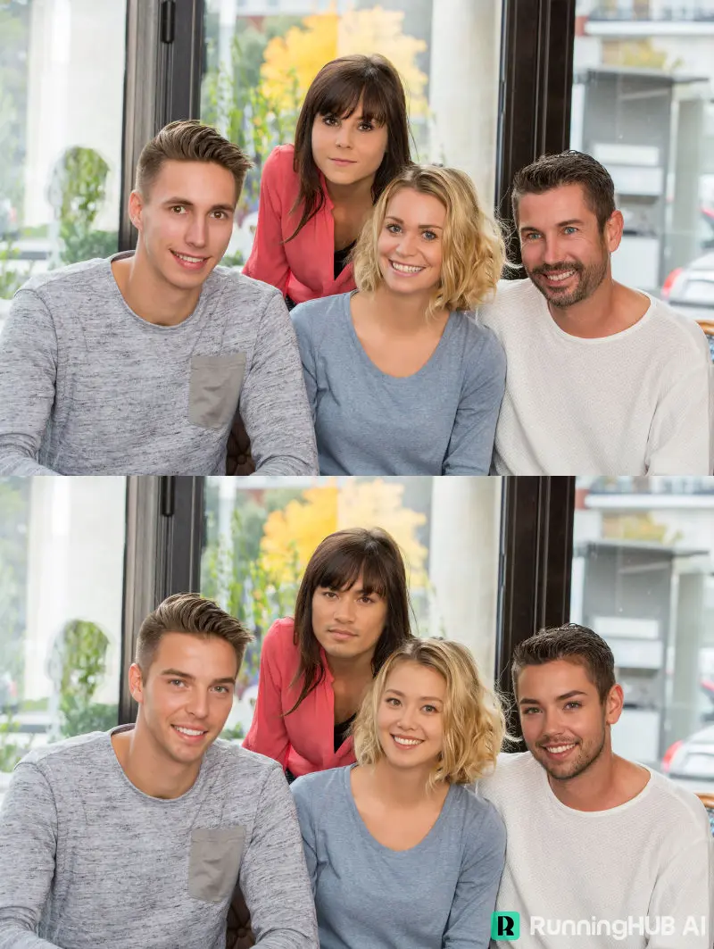 One-click multi-person face swap