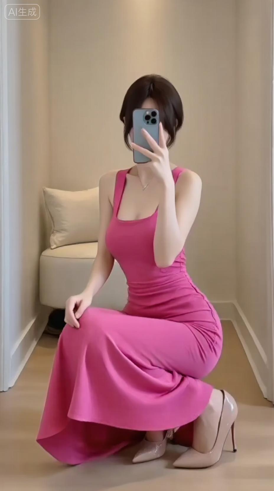 TikTok Xiaohongshu holding a mobile phone selfie beauty