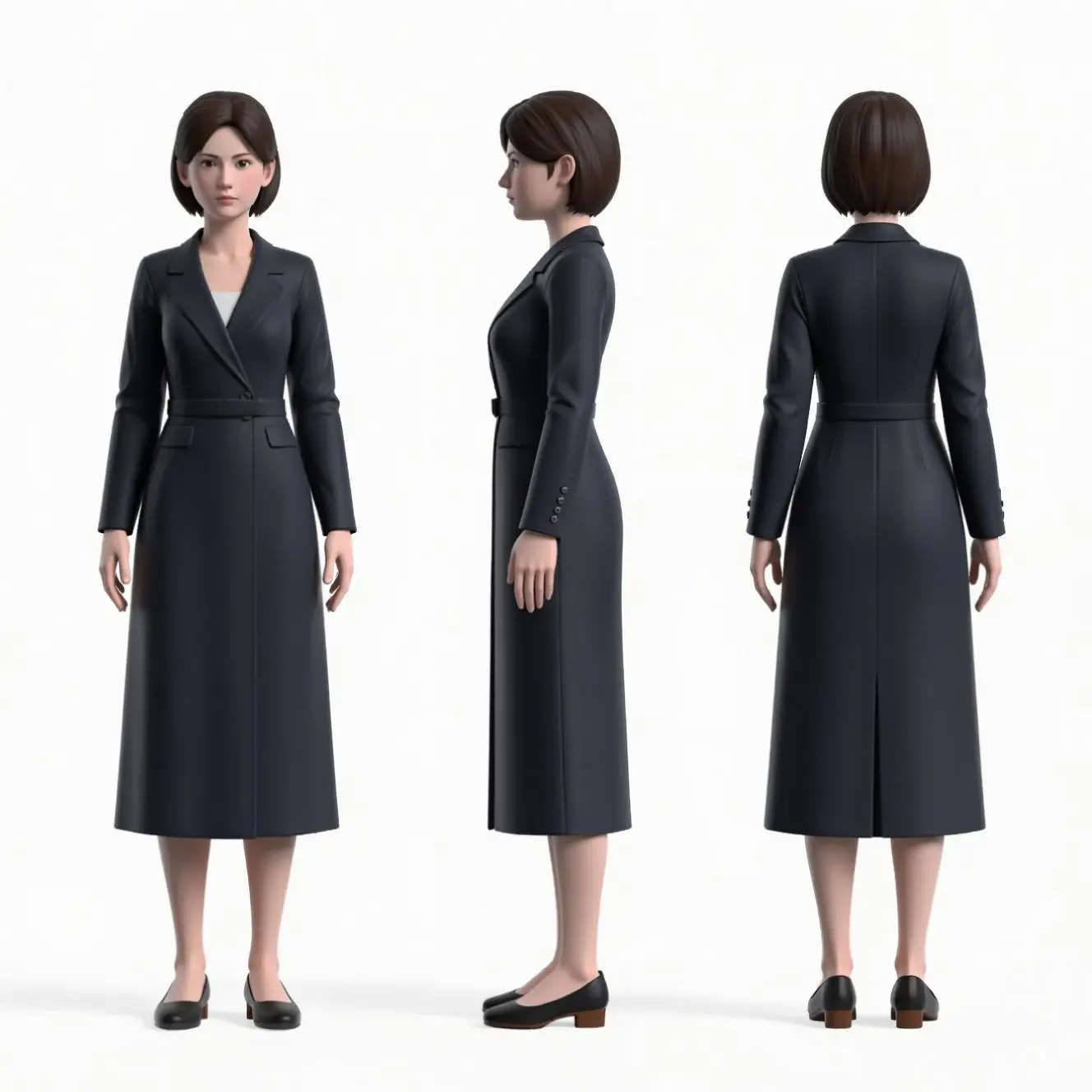 Qwen Image generates character three-view diagrams