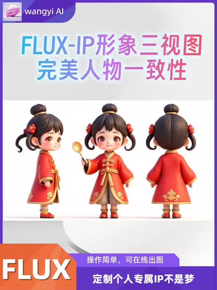 IP three-view character generation workflow