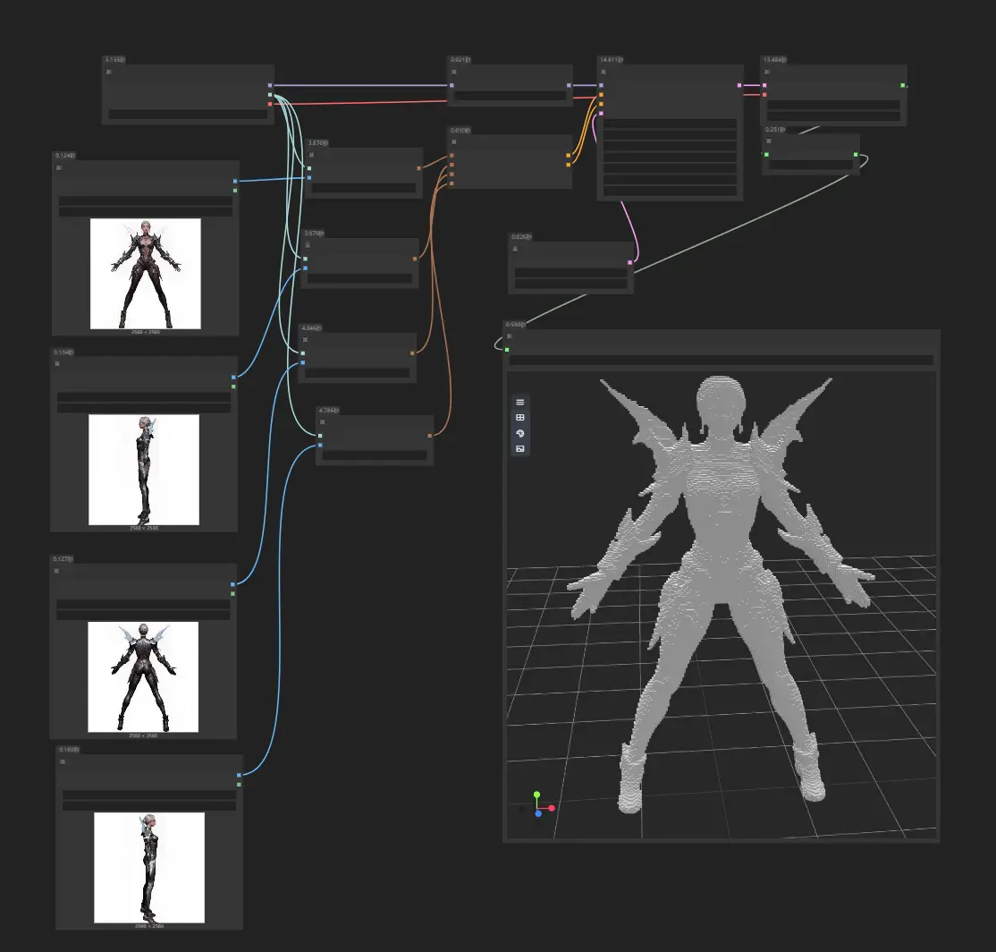 Multi-view image to 3D model (Hunyuan3D 2mv)