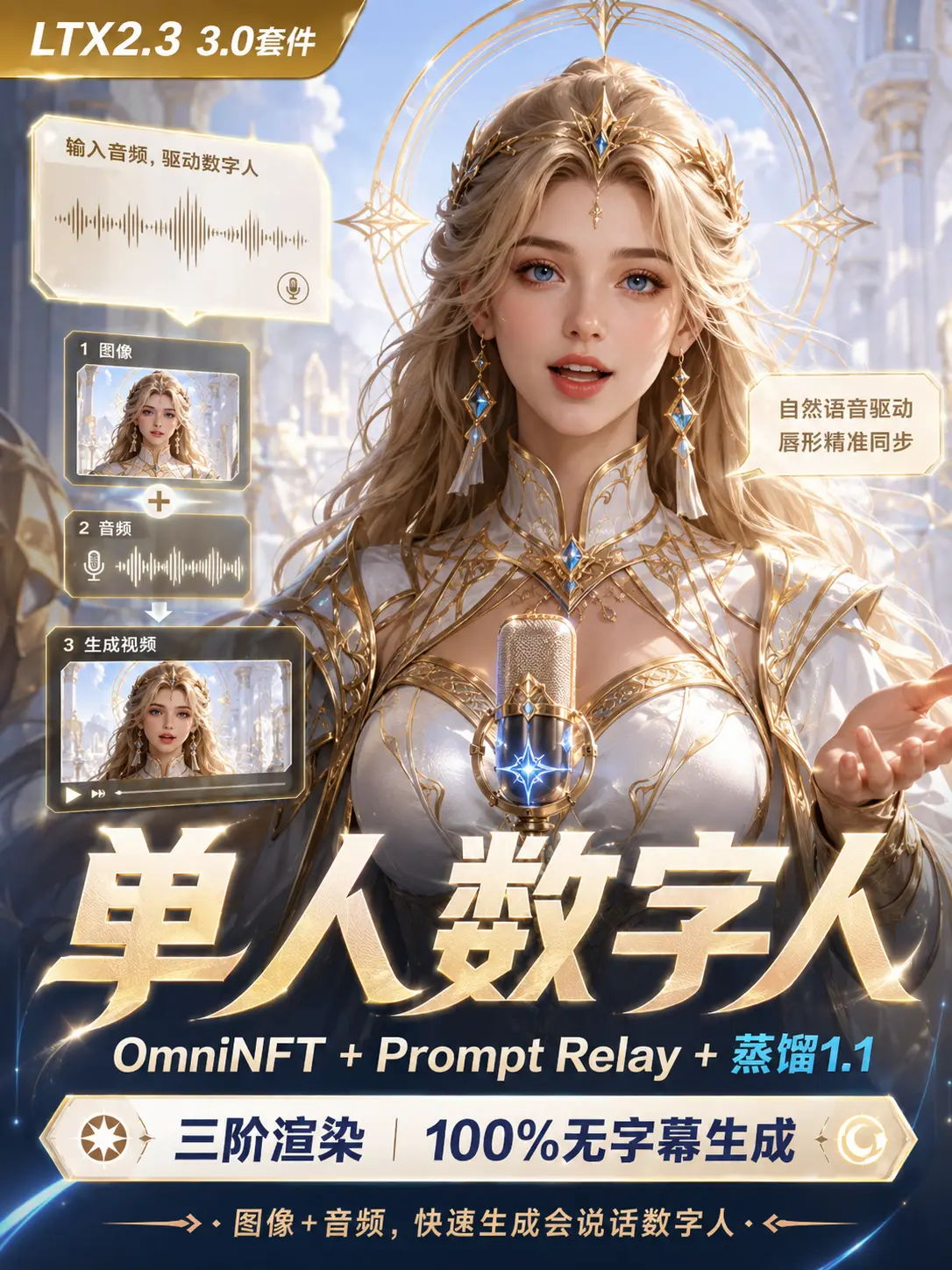 Single Digital Human 3.0 | OmniNFT Relay Distillation 1.1 | Audio-Driven