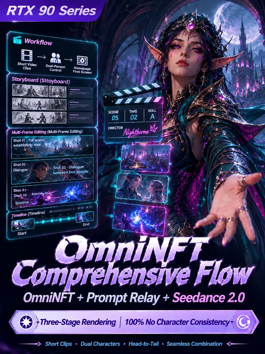 Director Omni-Stream 3.0|OmniNFT + Relay + Distillation 1.1|Short Film Two-Person First and Last Frames