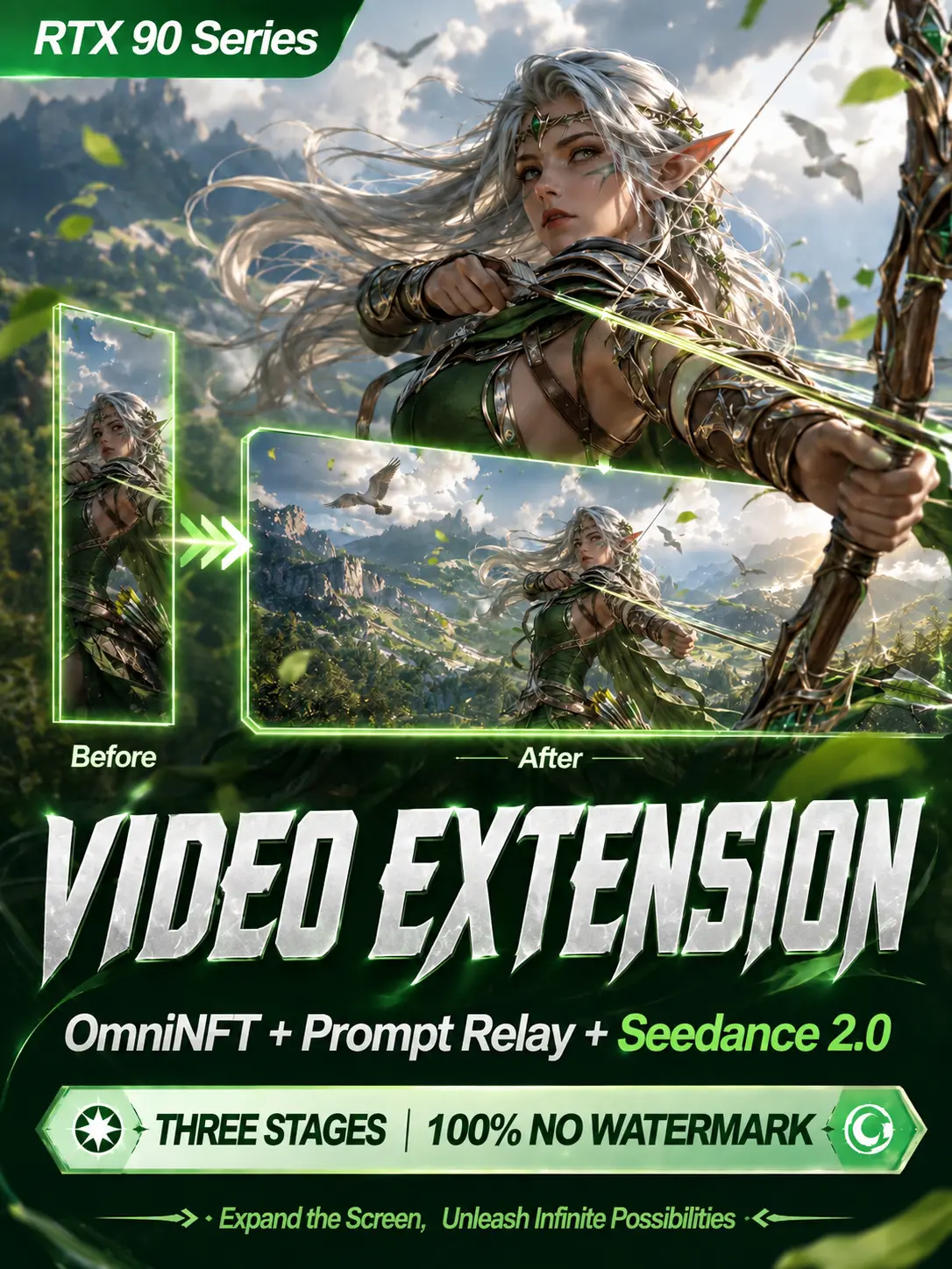Video Extension 3.0 | OmniNFT Relay Distillation 1.1 | Vertical Screen Widening