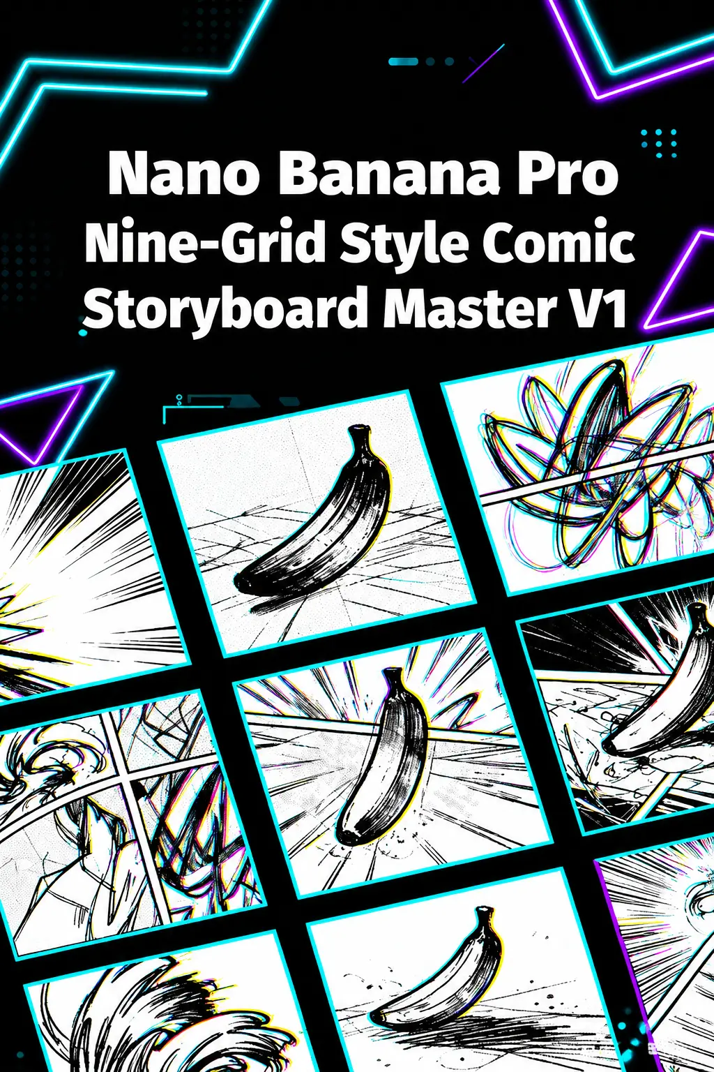 (4K Benchmark 0.15) Nano Banana Pro Nine-grid Stylized Comic Panel Master V1 (Zhenzhen AI Workshop Edition)