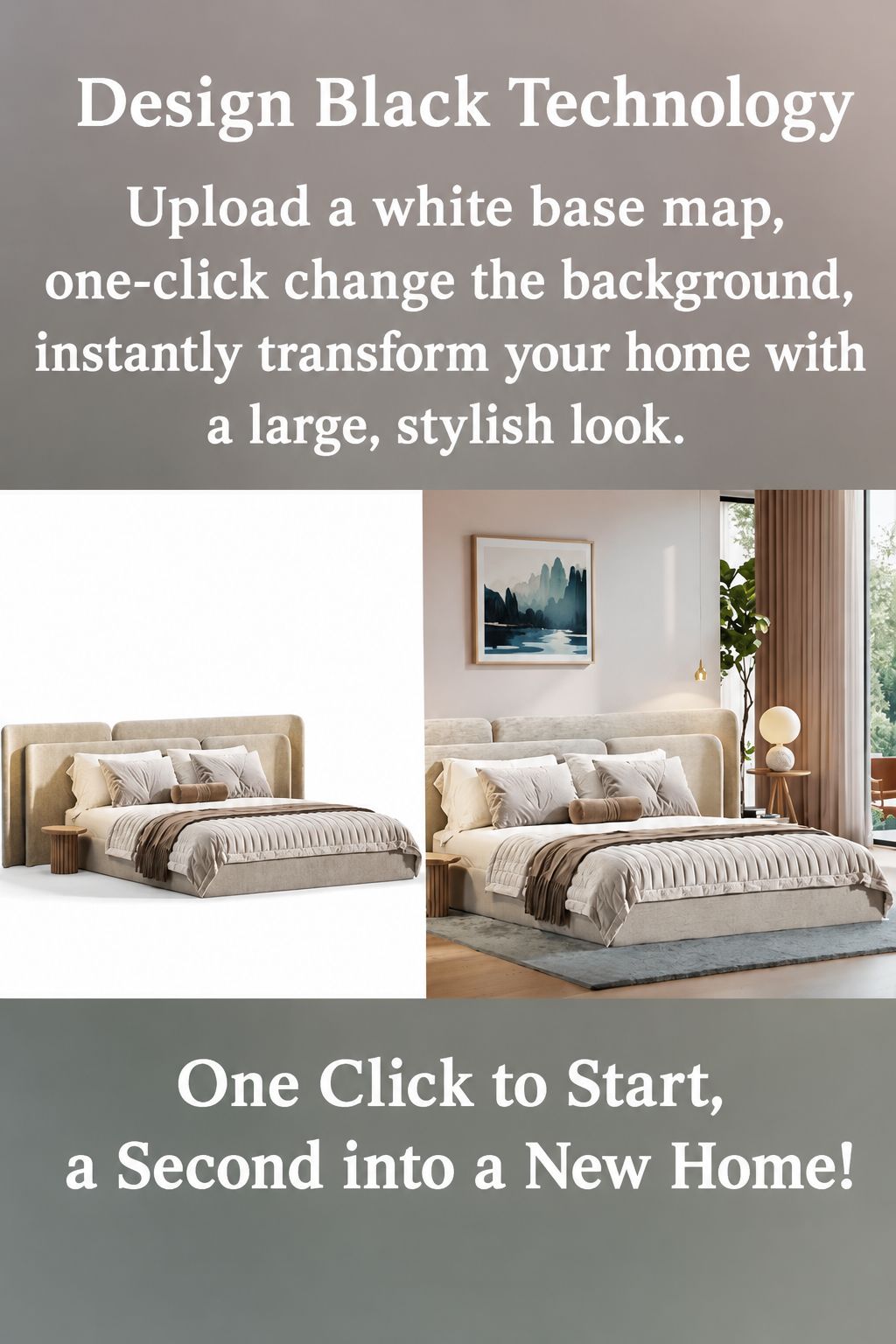 E-commerce product background change | Master bedroom large bed