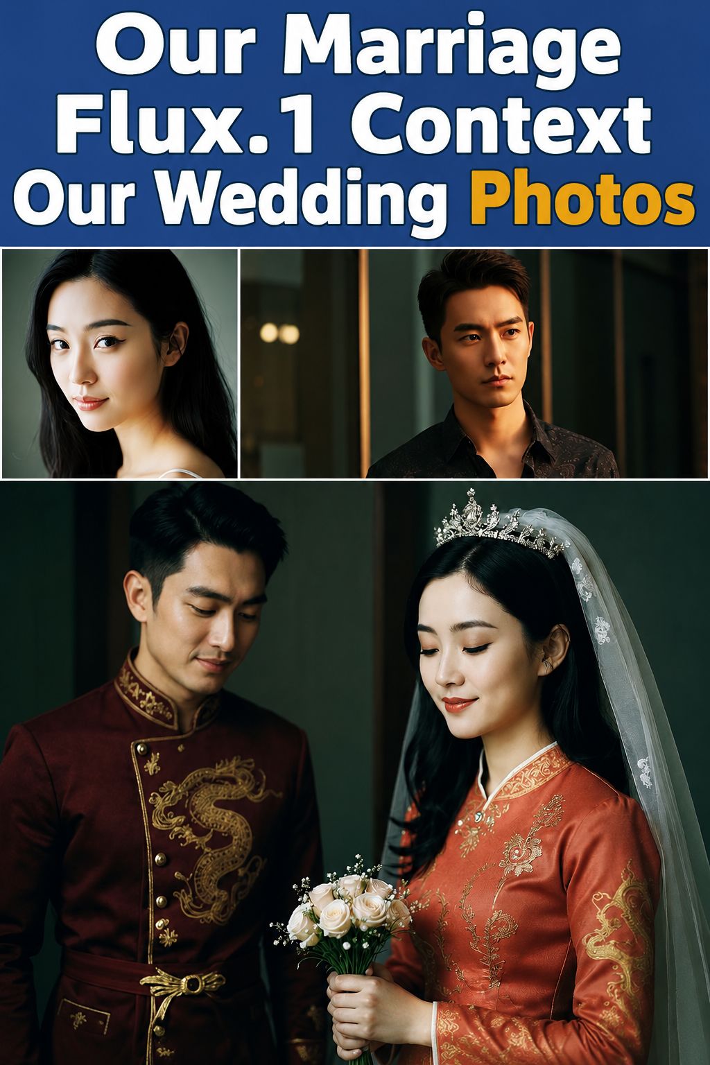 Flux.1 Kontext Two photos generate a wedding photo